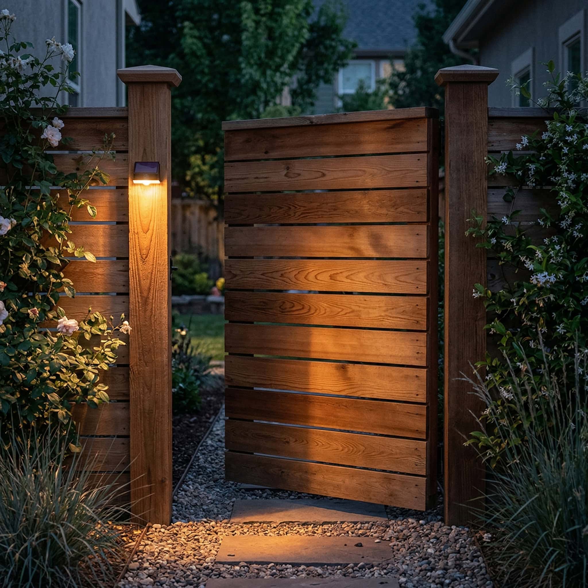 Cree-1000 outdoor solar security light with motion sensor and bright LED illumination in black composite housing — view 4