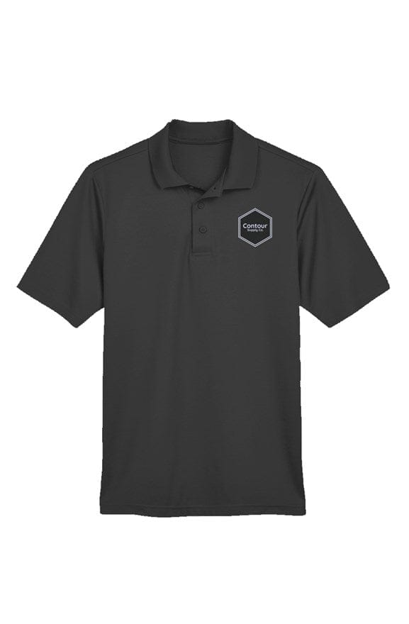 Men's performance golf polo shirt in lightweight moisture wicking mesh with stealth matching buttons — view 2