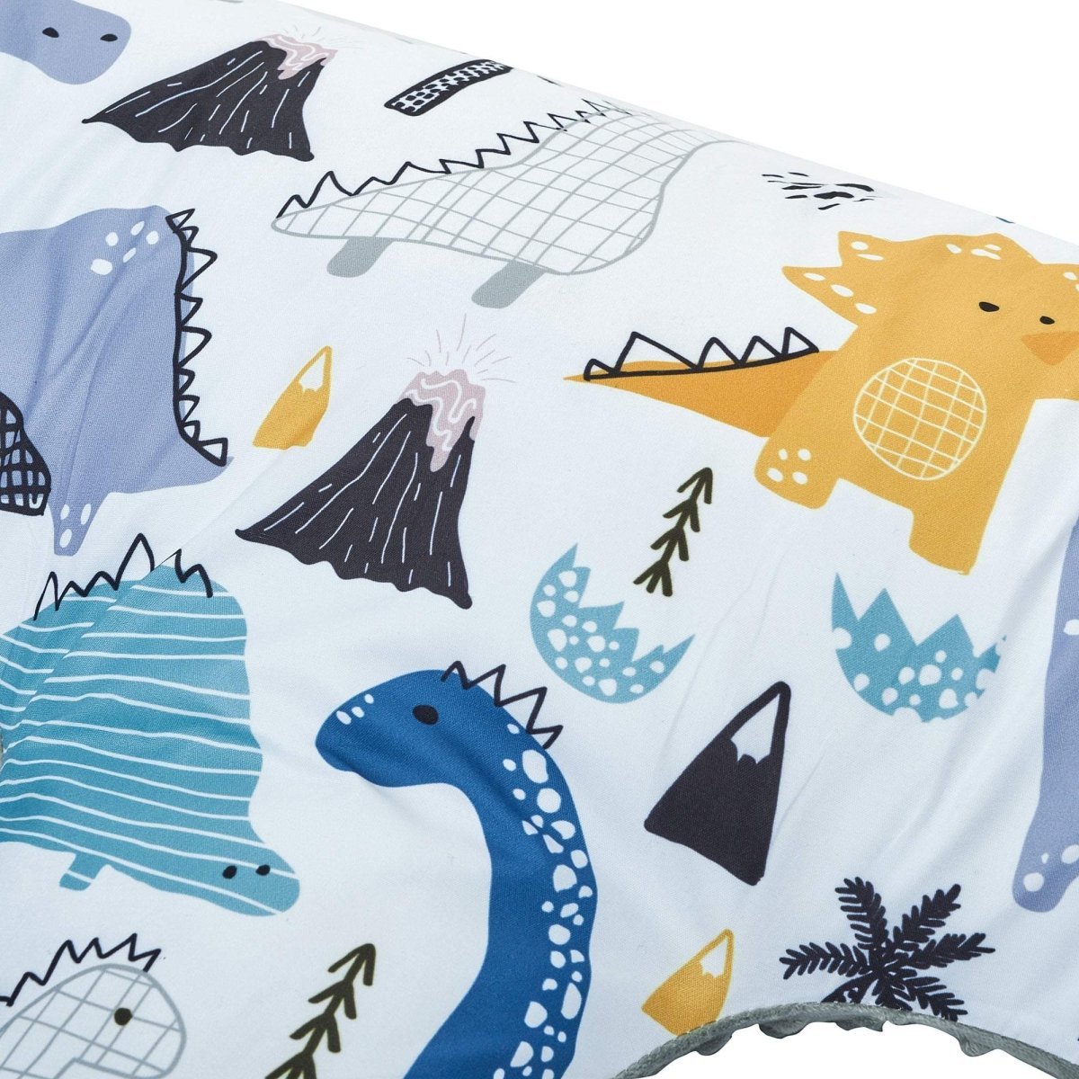 Twin pregnancy nursing pillow with playful dinosaur print, wrapping waist design for tandem infant feeding — view 5