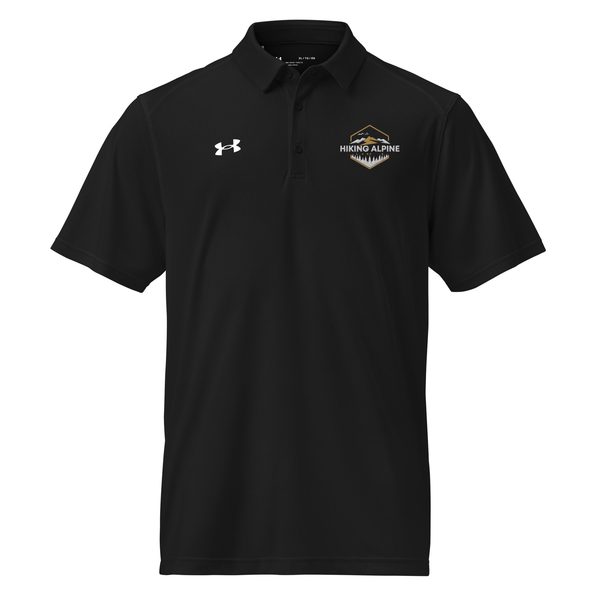 Men's relaxed fit textured breathable Under Armour performance polo shirt with three button placket