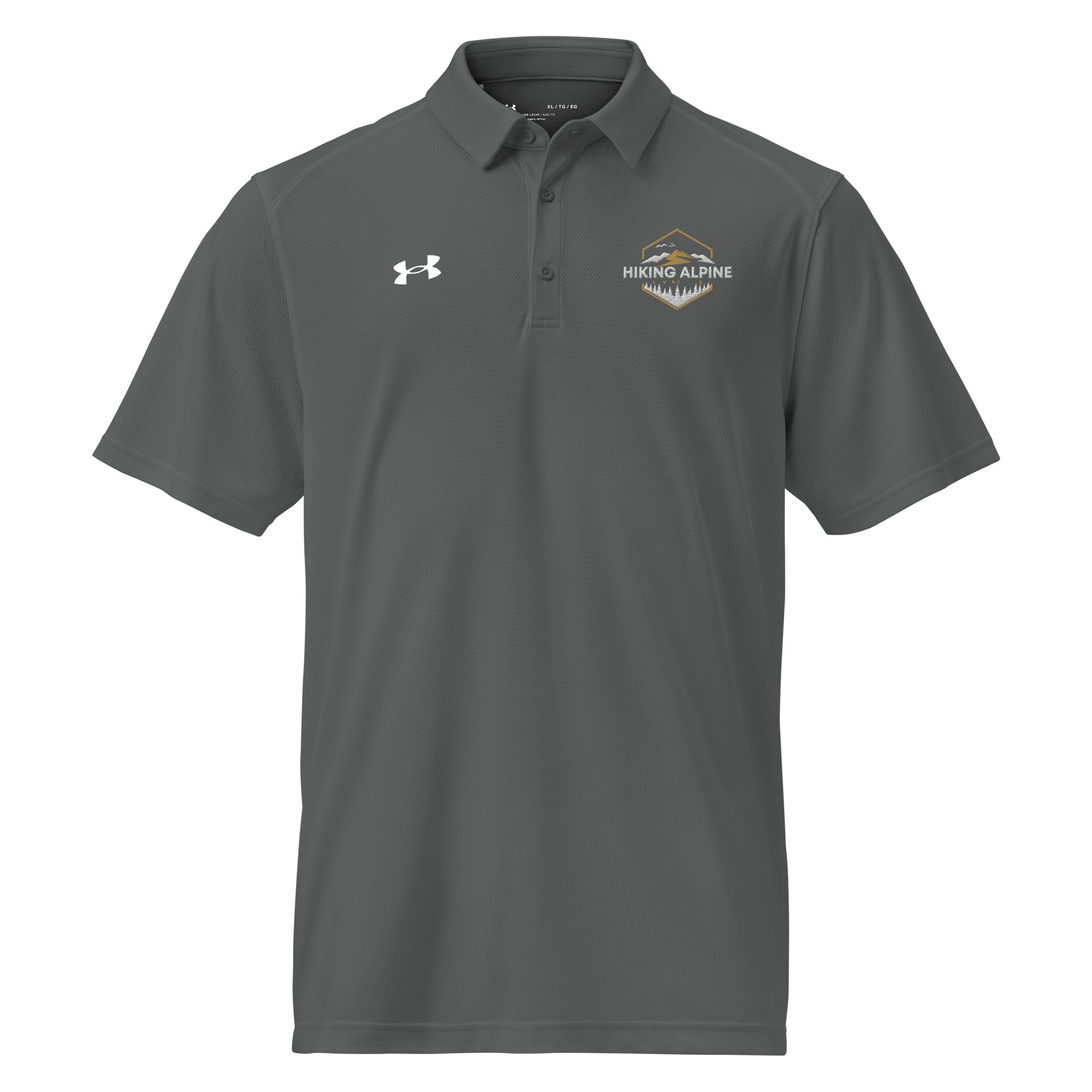 Men's relaxed fit textured breathable Under Armour performance polo shirt with three button placket — view 4