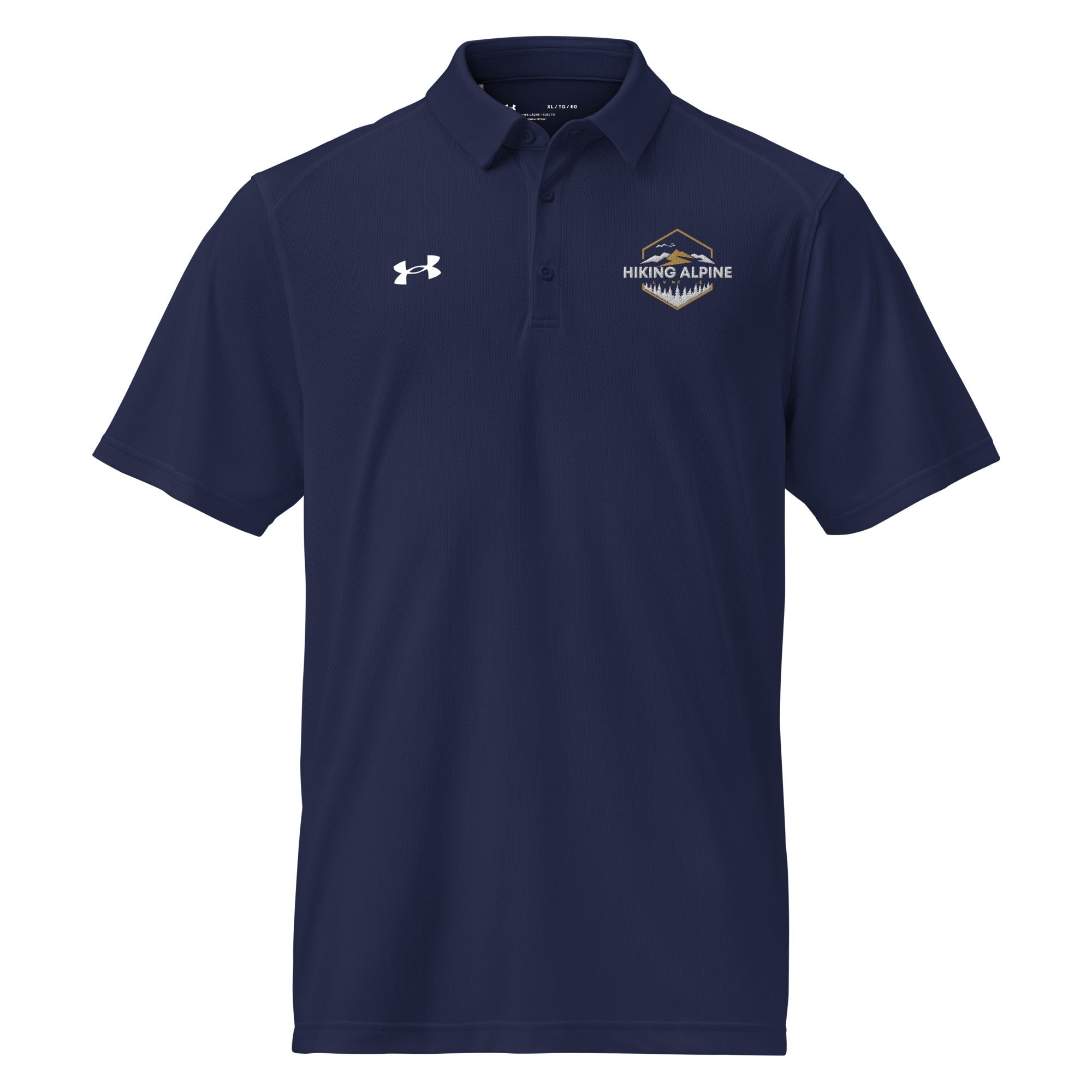 Men's relaxed fit textured breathable Under Armour performance polo shirt with three button placket — view 2