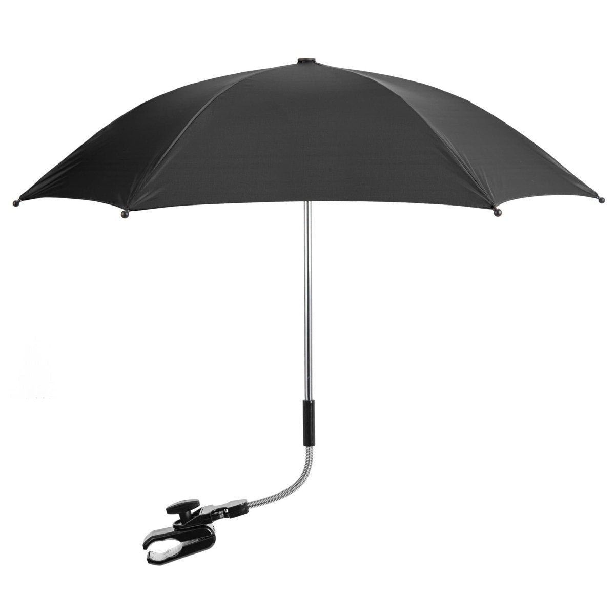 Universal stroller parasol featuring a waterproof canopy and flexible attachment arm for baby pushchairs. — view 2