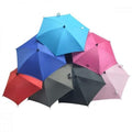 Universal stroller parasol featuring a waterproof canopy and flexible attachment arm for baby pushchairs.