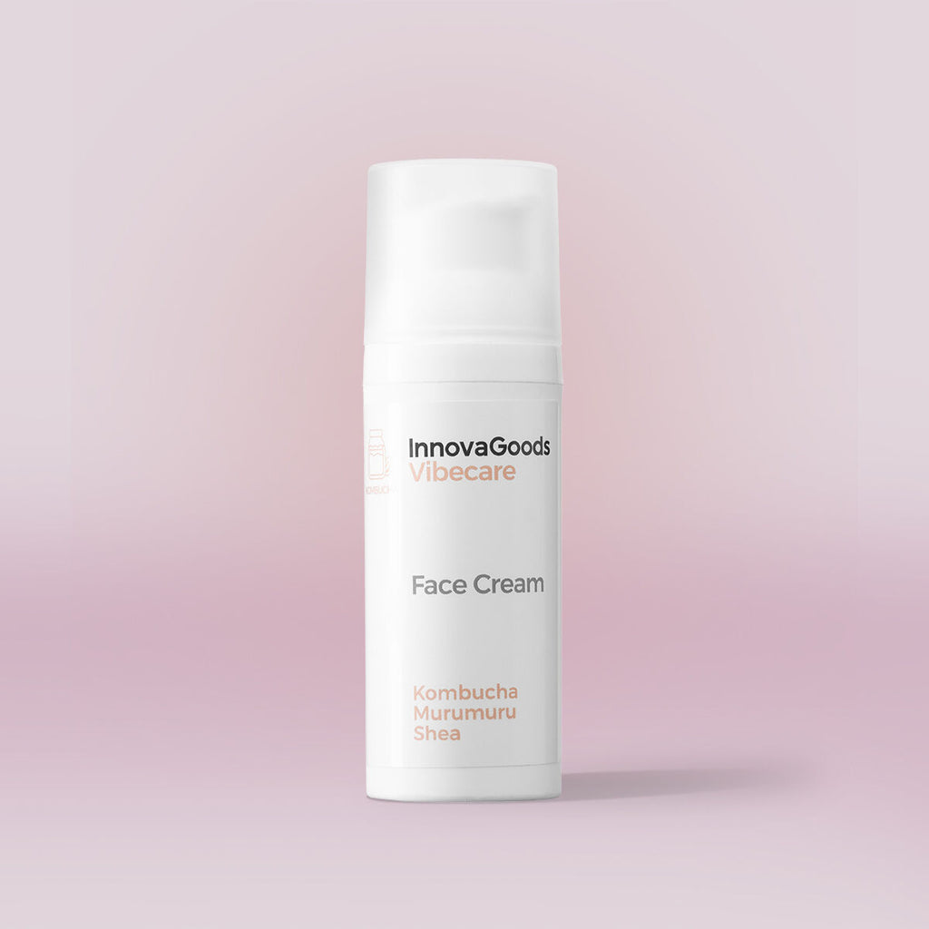 Kombucha hydrating facial cream in a 50ml container for daily vegan skin moisturization and care