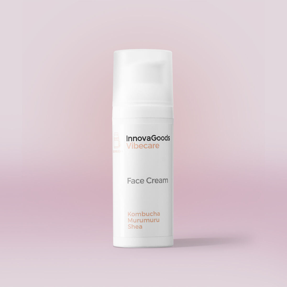 Kombucha hydrating facial cream in a 50ml container for daily vegan skin moisturization and care