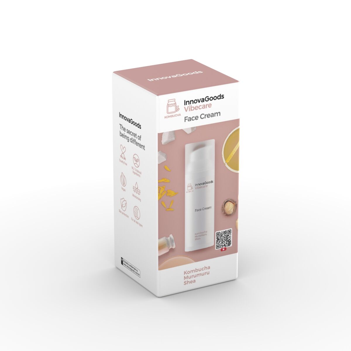 Kombucha hydrating facial cream in a 50ml container for daily vegan skin moisturization and care — view 2