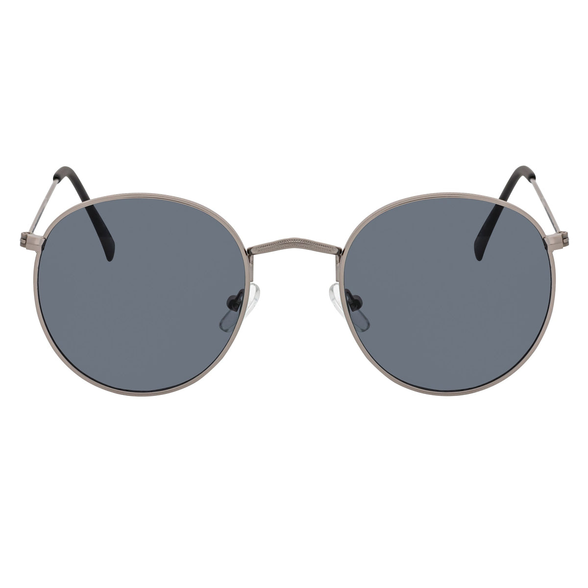 VAGABOND - Small Metal Round Sunglasses Silver Smoke-0