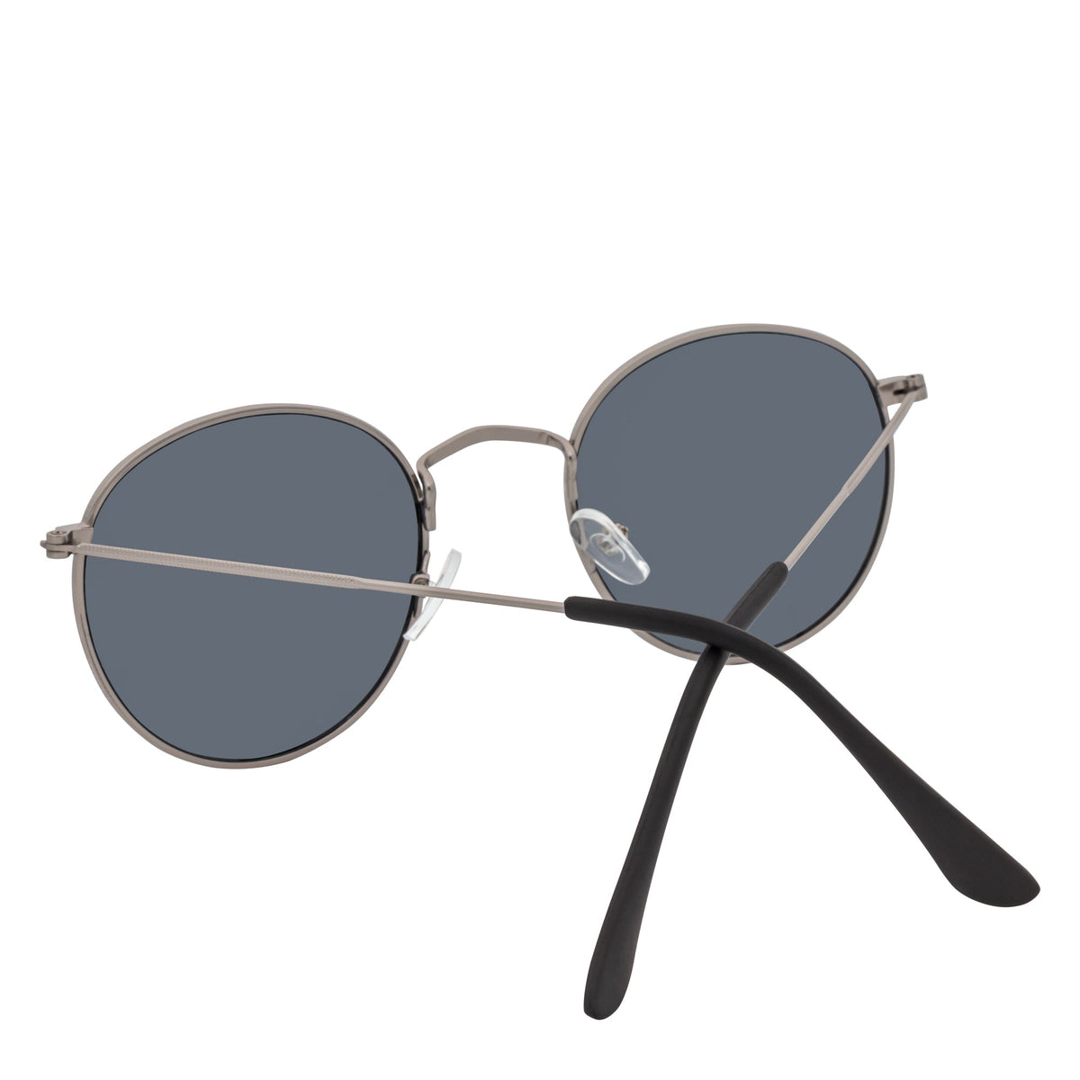 VAGABOND - Small Metal Round Sunglasses Silver Smoke-4
