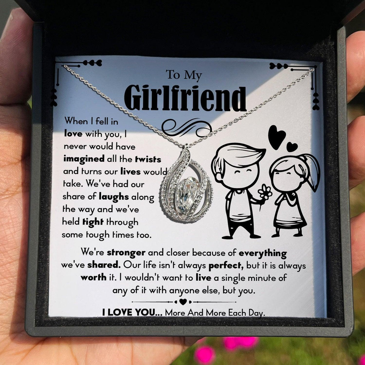 TRYNDI™ To My Girlfriend Birdcage Necklace With Authentic Swarovski Crystals-1