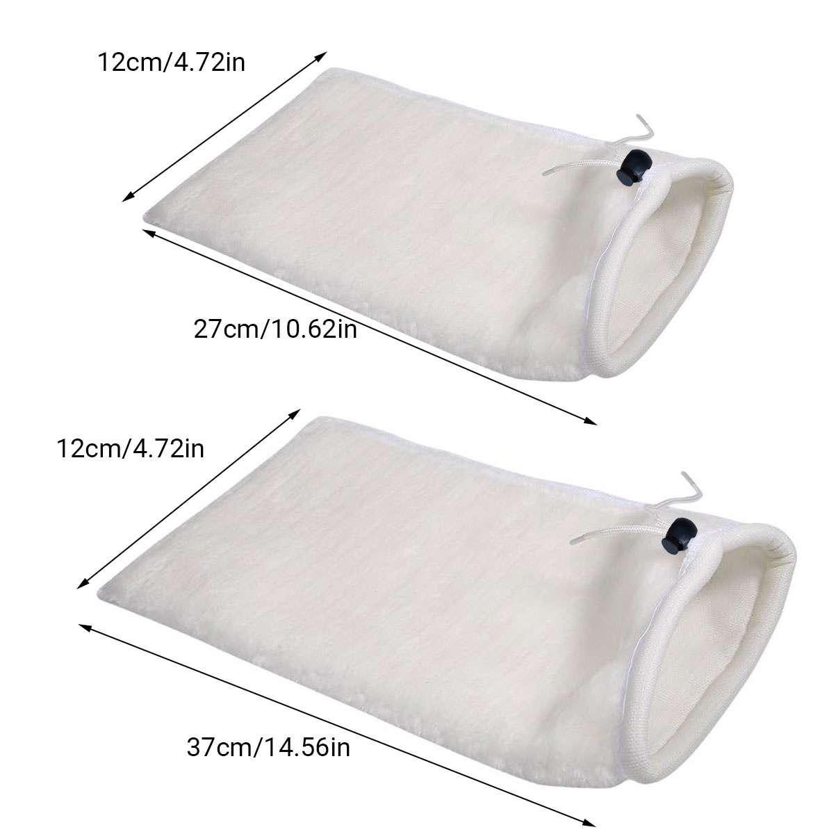 Ten piece white reusable aquarium filter bags with drawstring closure for fish tanks — view 3