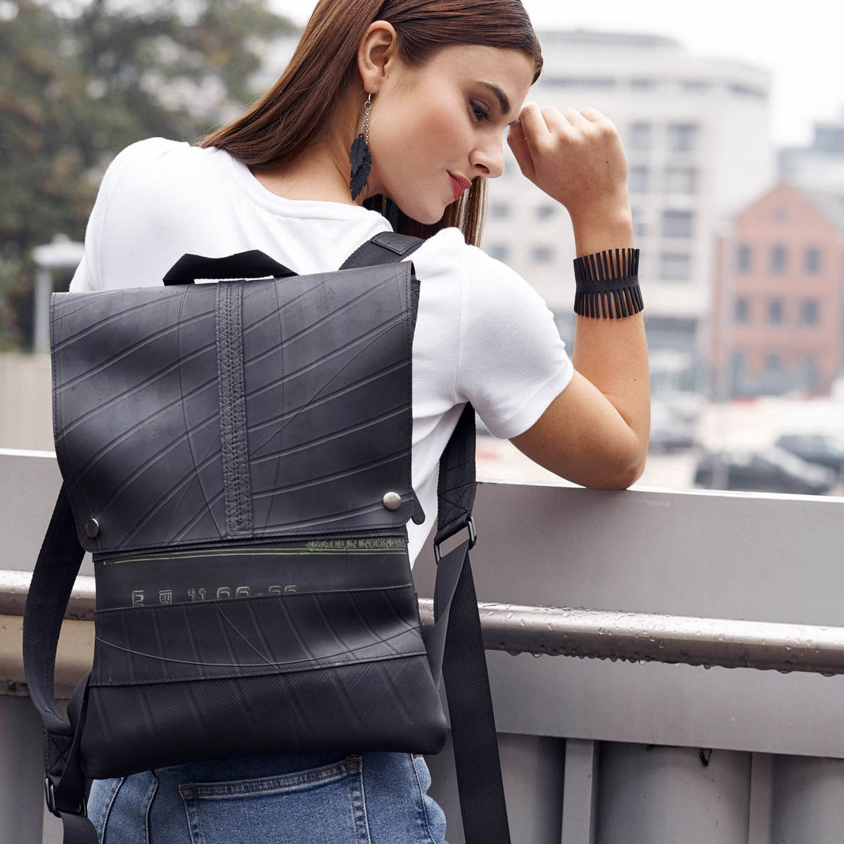 Ando Slimline Inner Tube Vegan Backpack-1