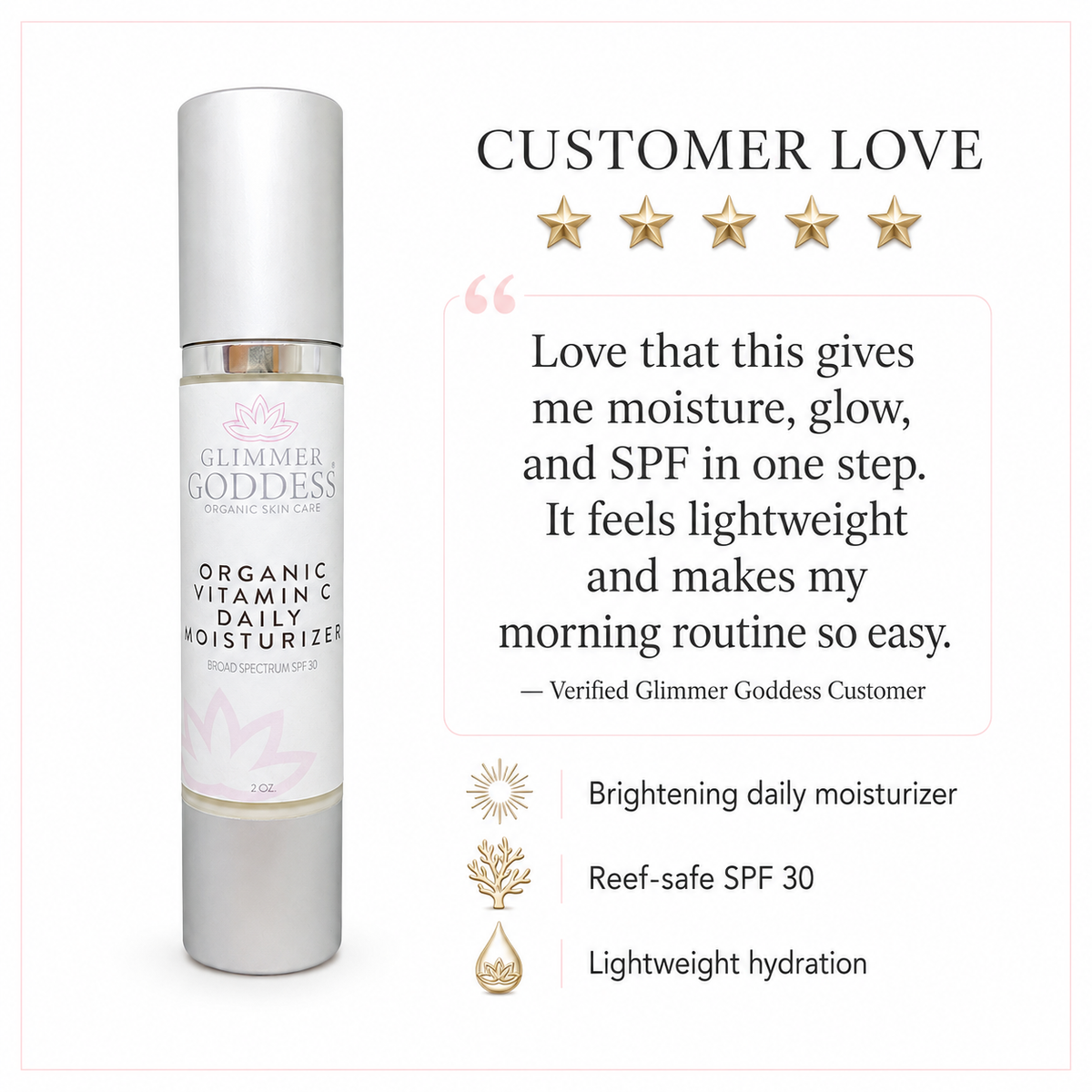 Organic Vitamin C Daily Moisturizer SPF 30 – Brightening Formula-2