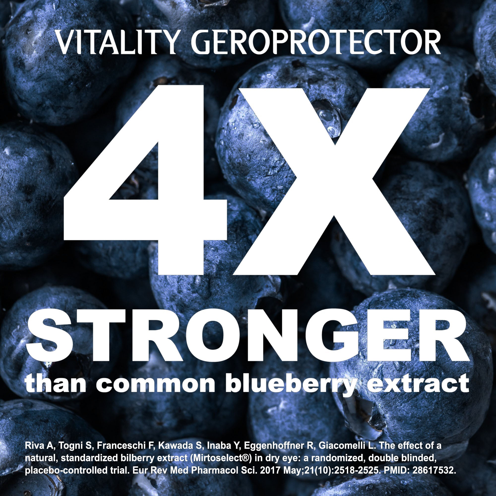 Vitality Geroprotector dietary supplement bottle containing 60 capsules for healthy aging and cellular support — view 2