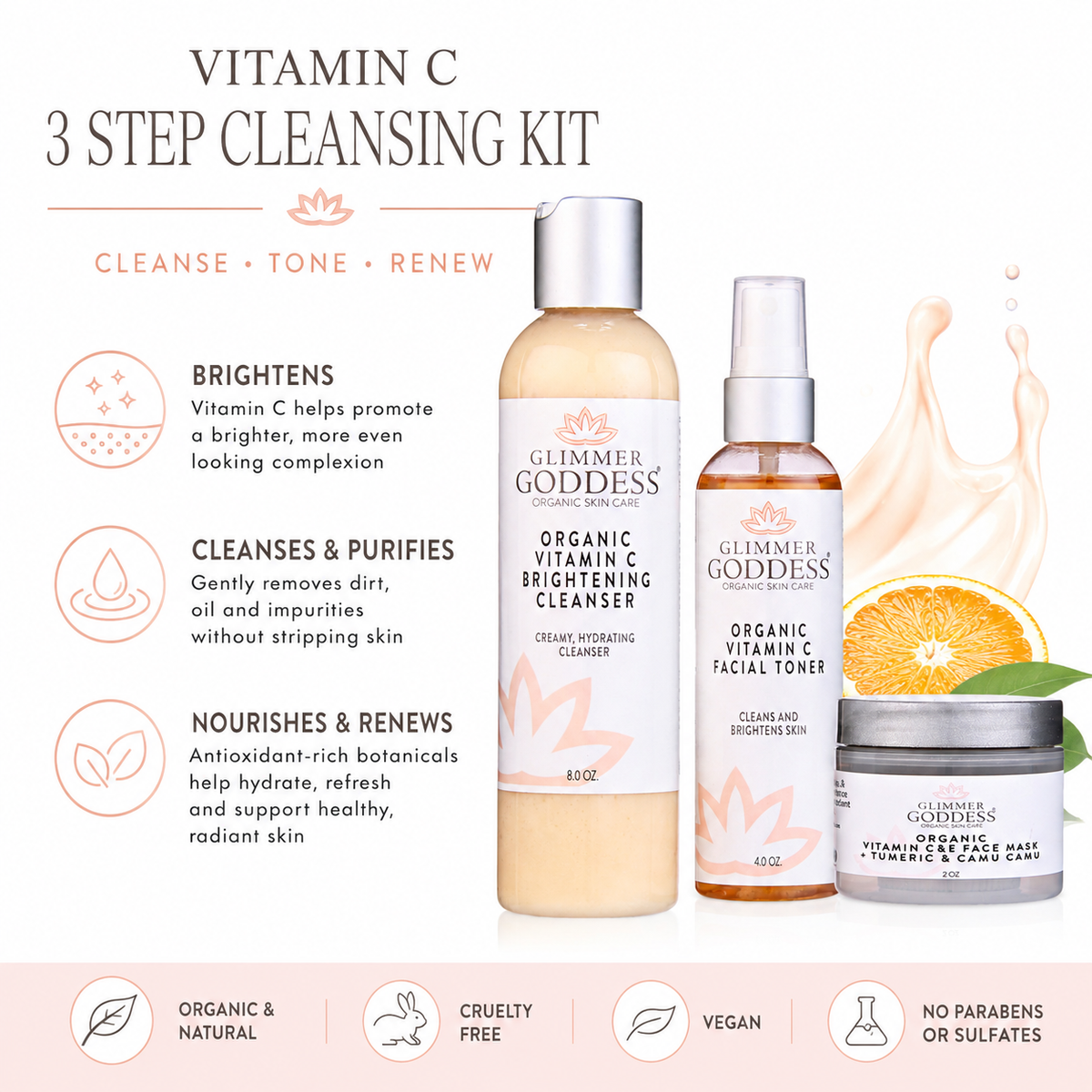Vitamin C Brighter Skin 3-Step Cleansing Kit-0