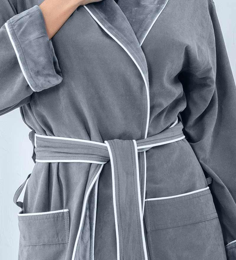 Women's Plush Microfiber Spa Robe-2