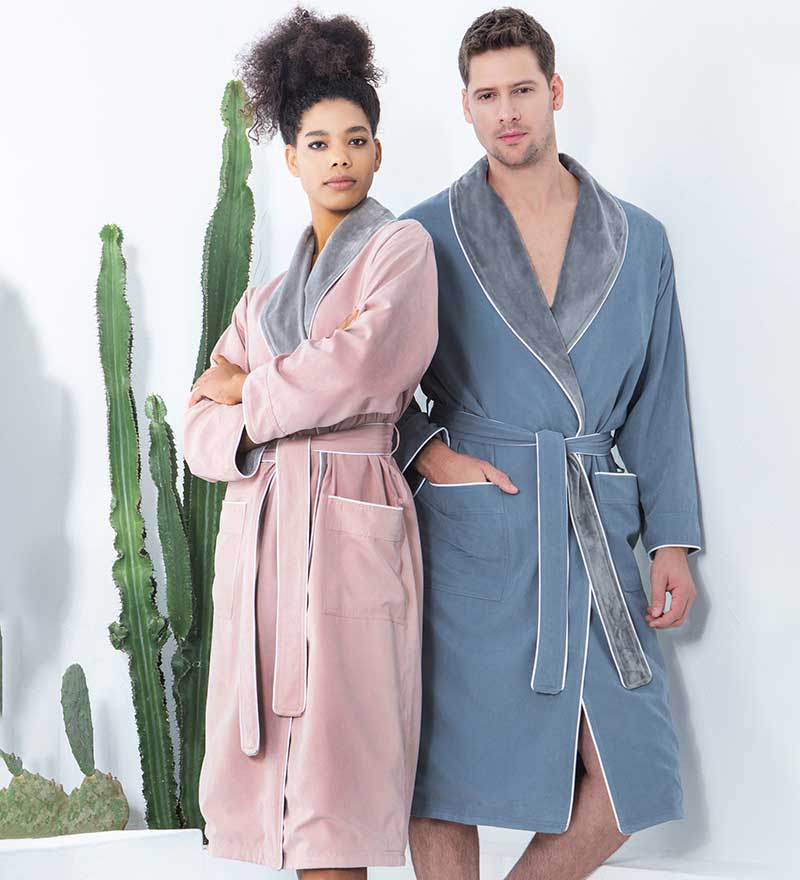 Women's Plush Microfiber Spa Robe-5
