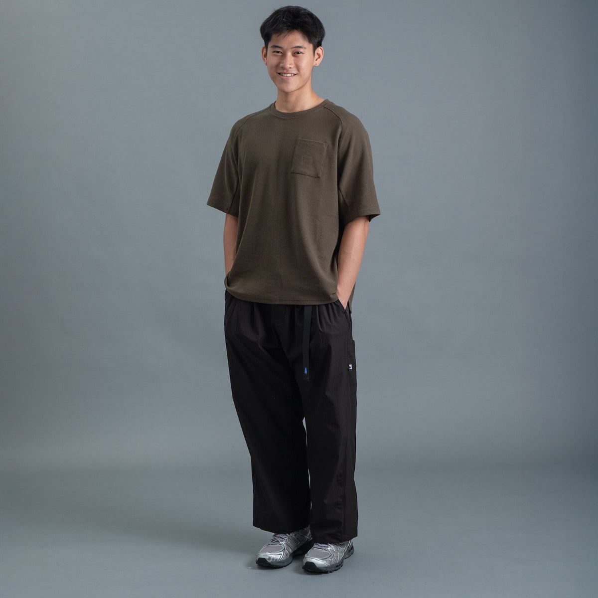 Panel Pants / Nylon - Black-2