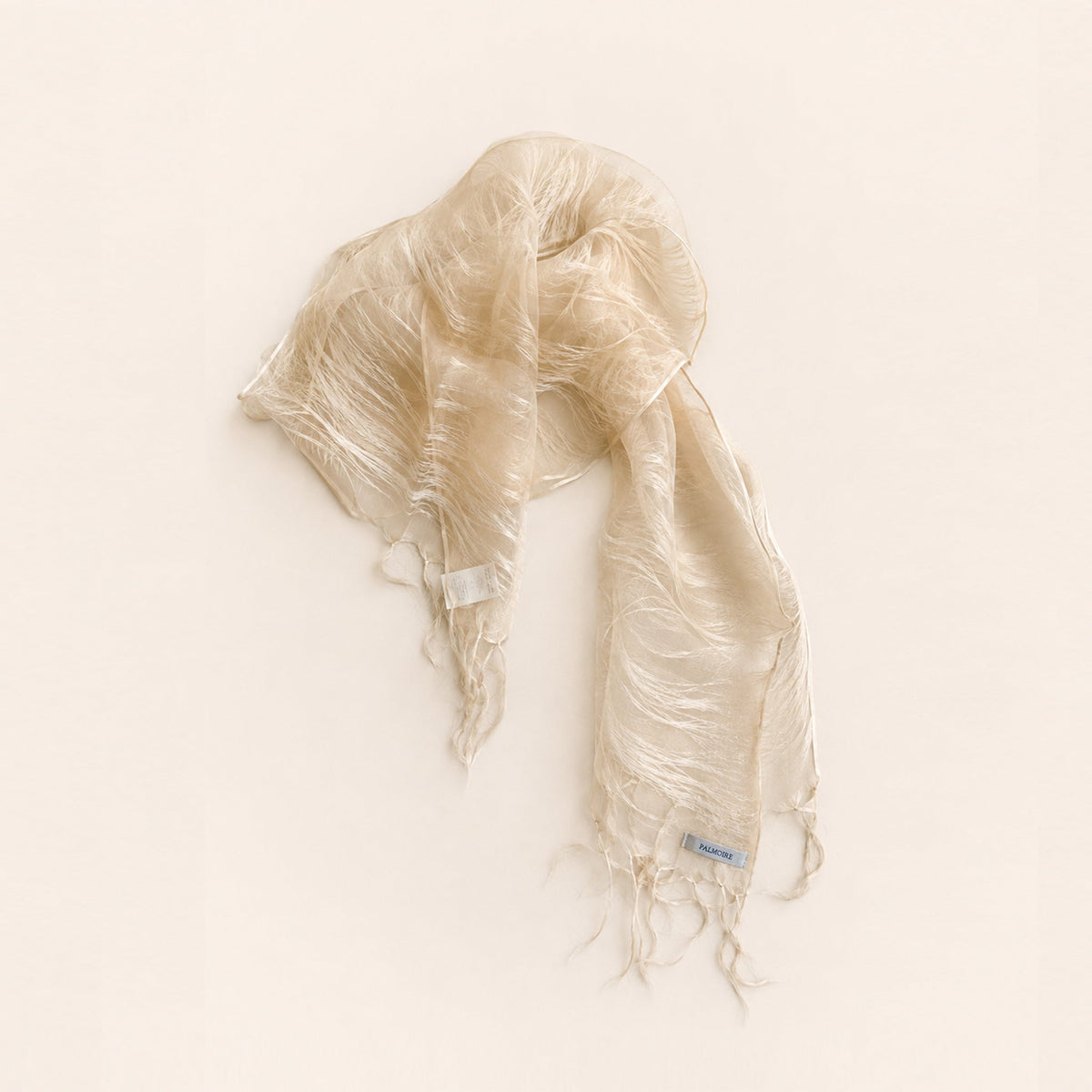 Warm Beige Mulberry Silk Scarf-0
