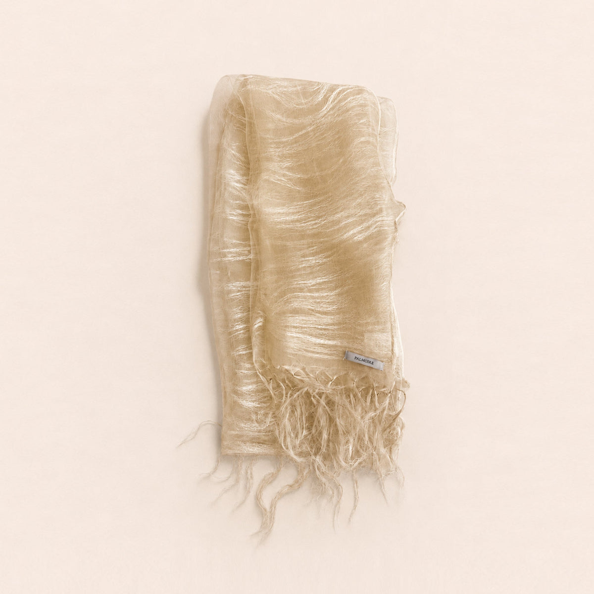 Warm Beige Mulberry Silk Scarf-1