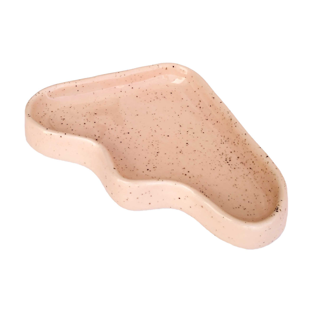 Ceramic Wave Trays - Speckled Peach - Triangle-0