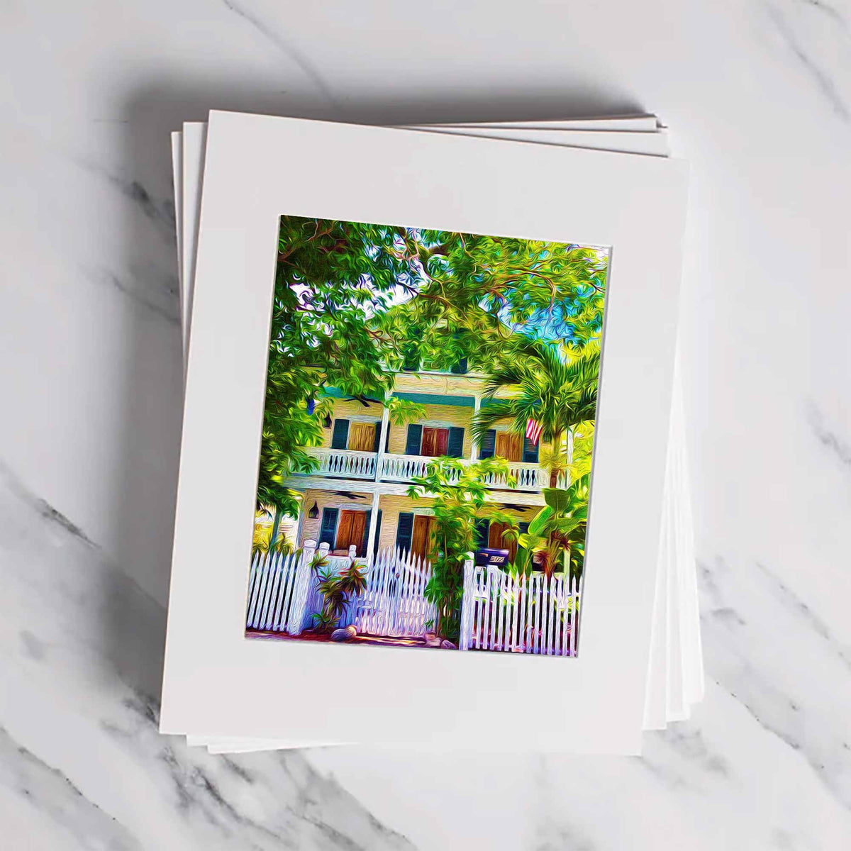 Wavy Trees Matted Print-0