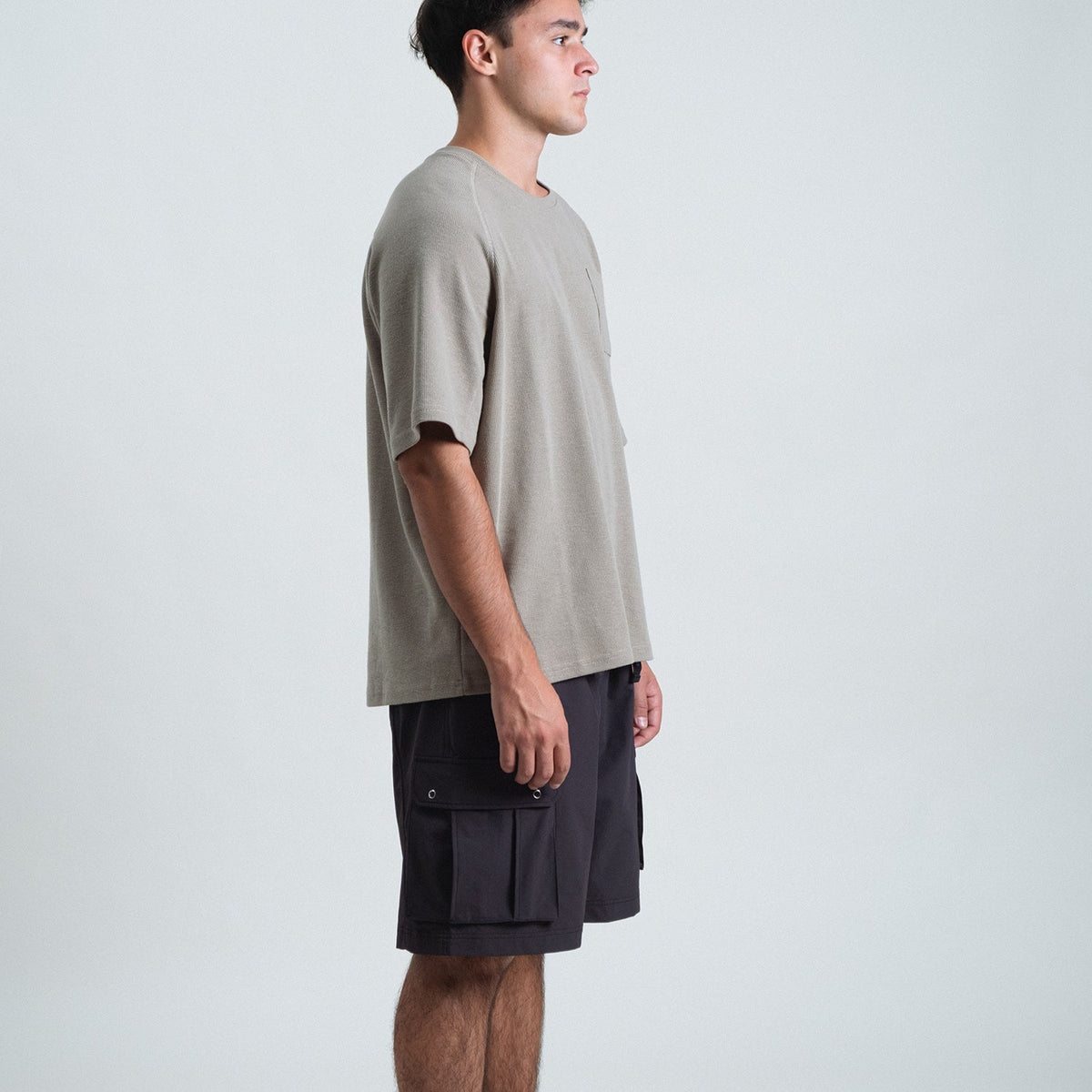 Waffle Tee / Cotton - Warm Grey-3