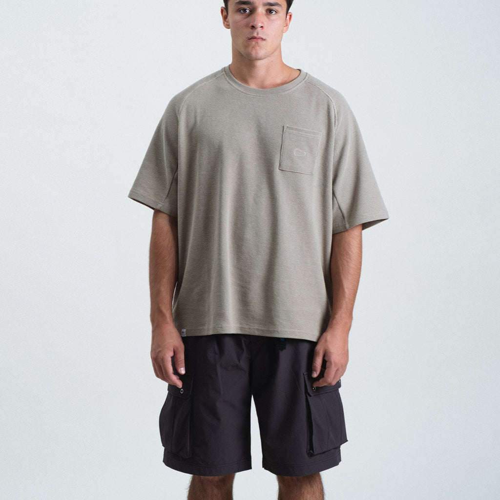 Waffle Tee / Cotton - Warm Grey-1