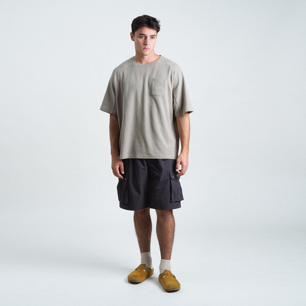 Waffle Tee / Cotton - Warm Grey-4