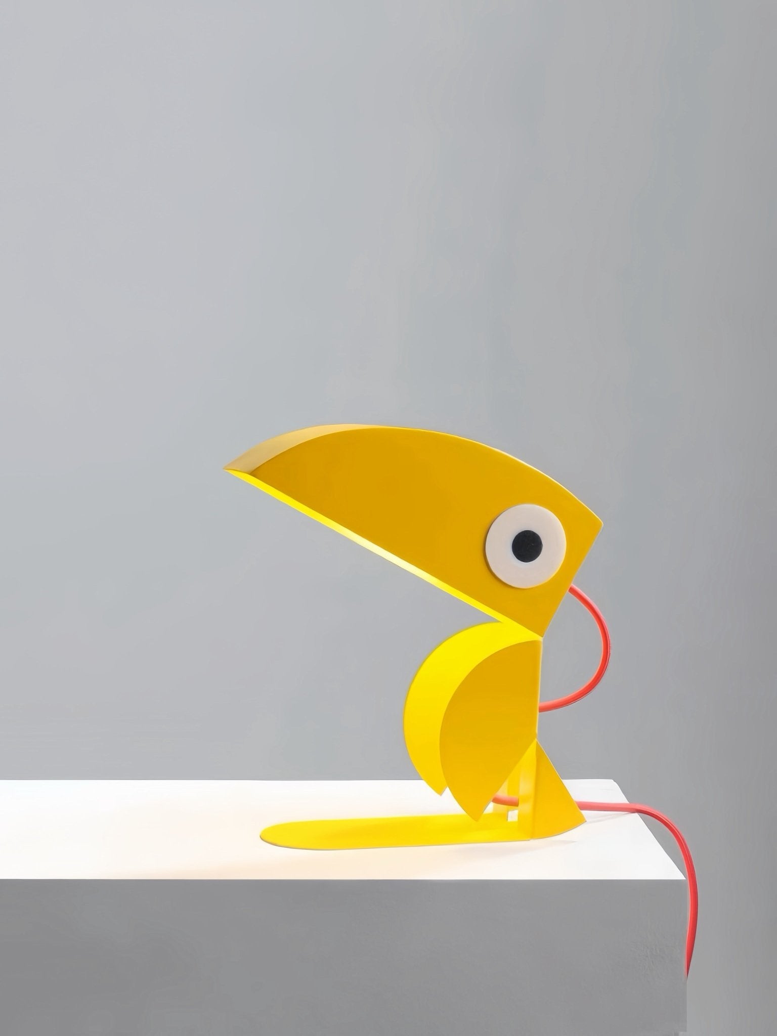 Whimsical retro Memphis parrot metal table lamp with colorful design for study and bedside use — view 2