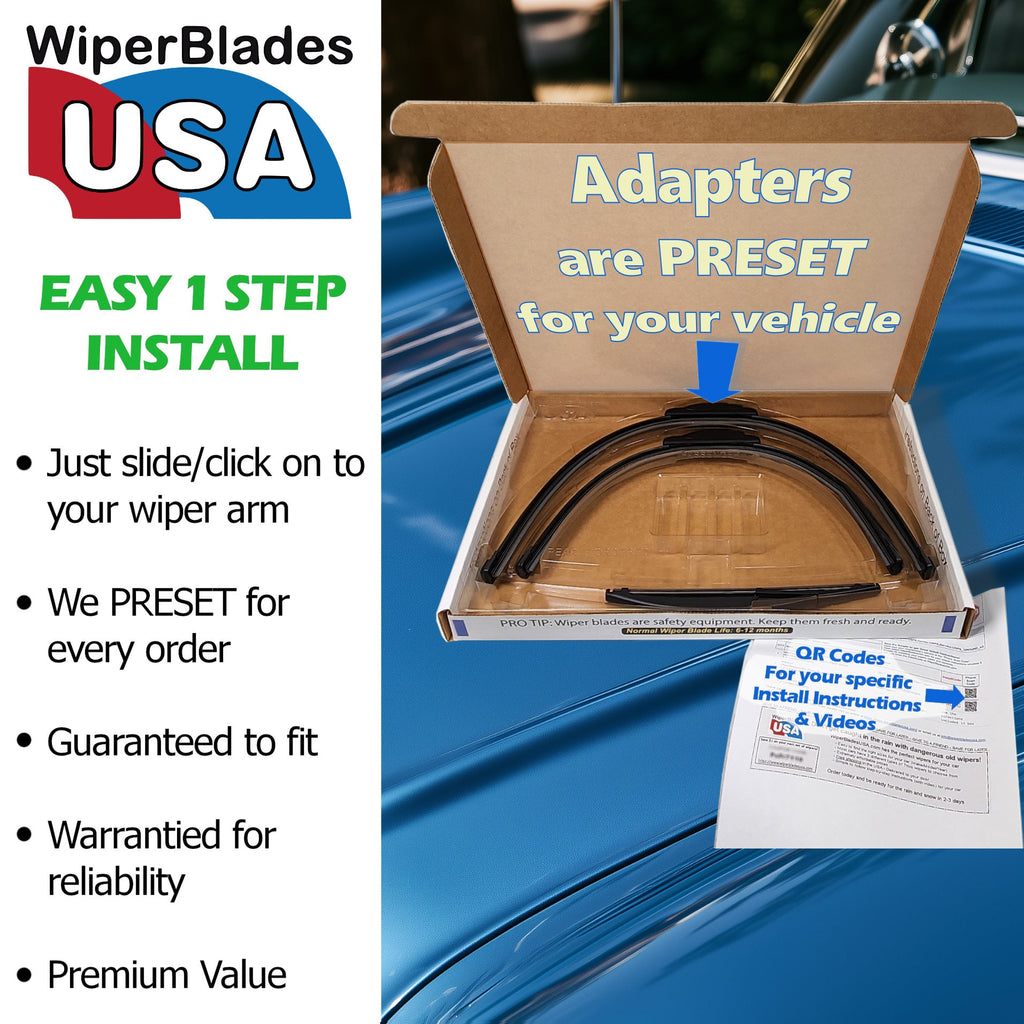 Nissan Altima 2013 (Sedan) Wiper Blades w/1yr Wear Warranty (Set/2) Wipers-1