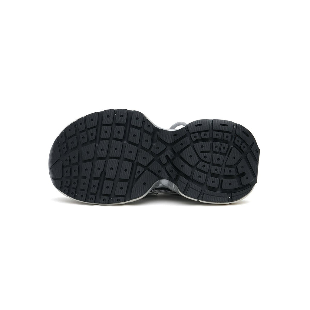 Women's chunky technical mesh running shoes with metallic overlays and thick cushioned midsole — view 5