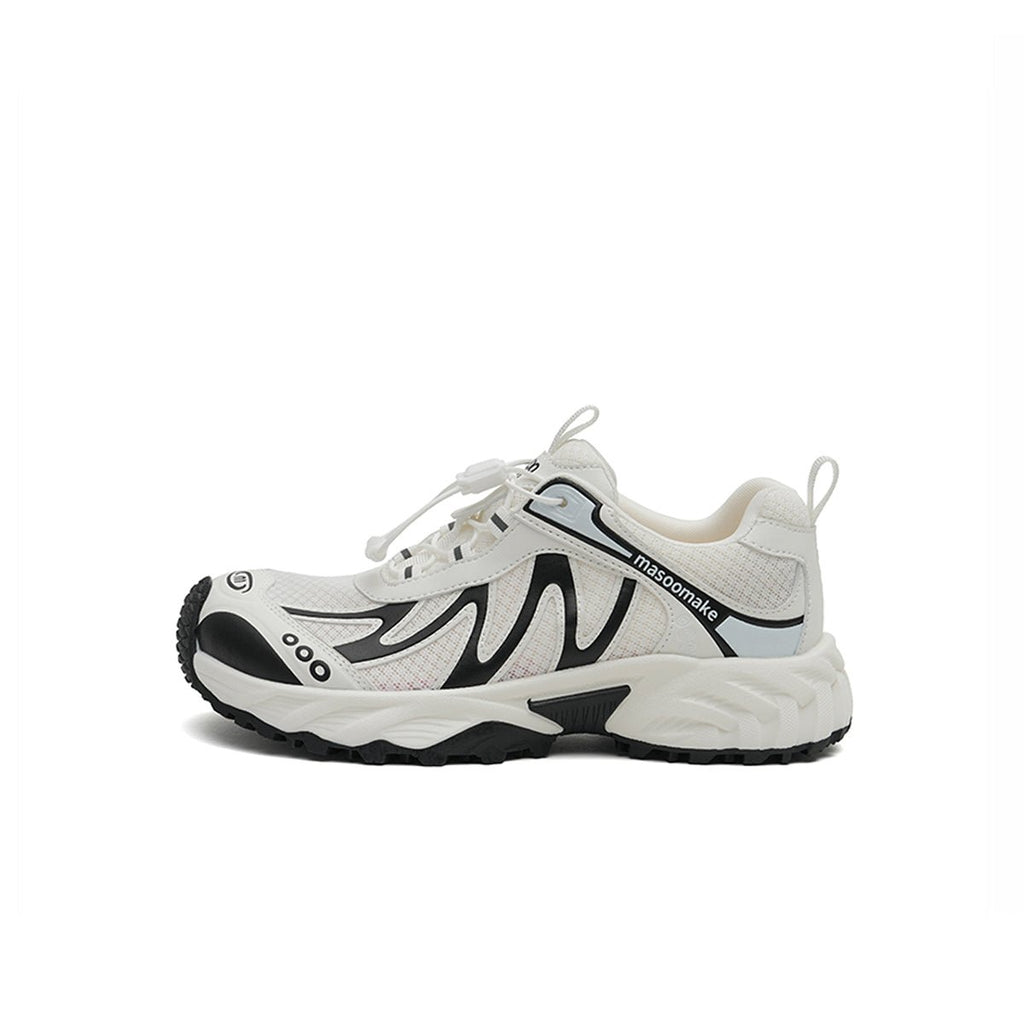 Women's chunky dad sneakers with breathable mesh upper and sculpted platform rubber sole