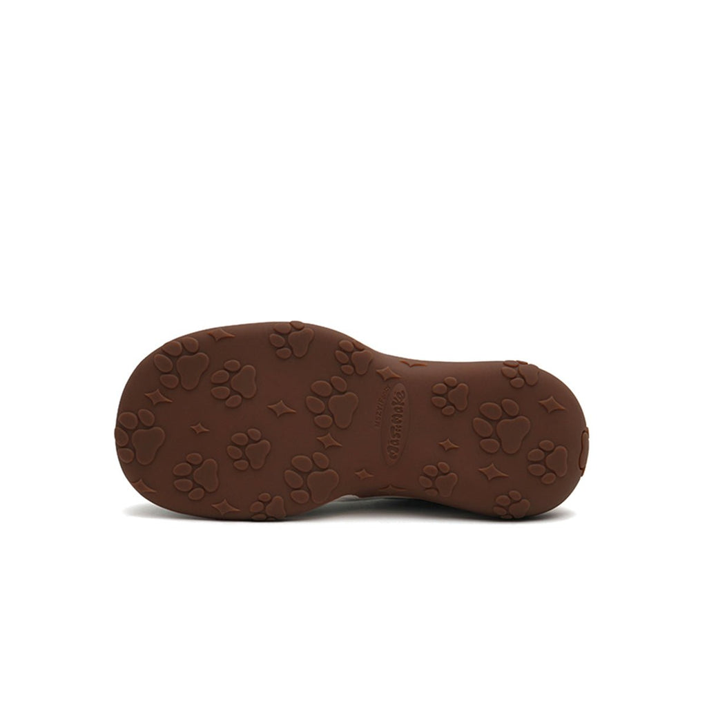 Women's chunky dad sneakers with metallic overlays, platform sole, and kawaii paw print heel detailing. — view 5
