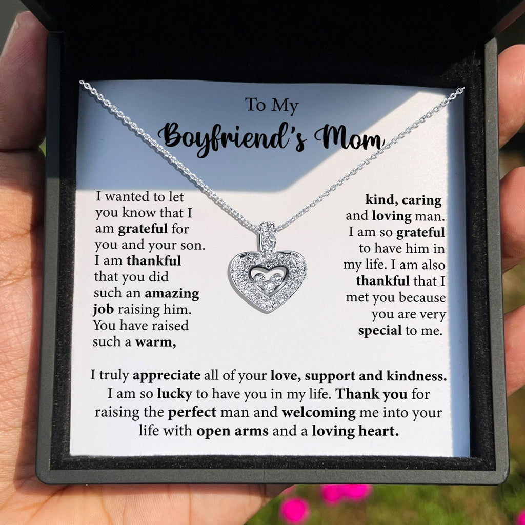 To My Boyfriend's Mom - You Did Such An Amazing Job Raising Him - Tryndi Floating Heart Necklace-4