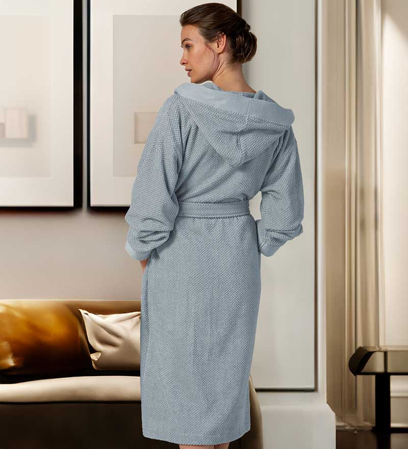 Womens Hooded Turkish Cotton Terry Cloth Robe-5