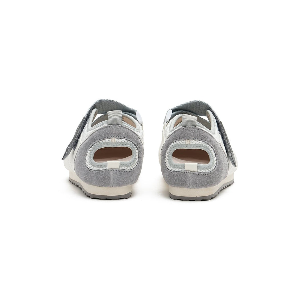 Women's mesh Mary Jane velcro flats in cream with breathable panels and sporty flat sole — view 4