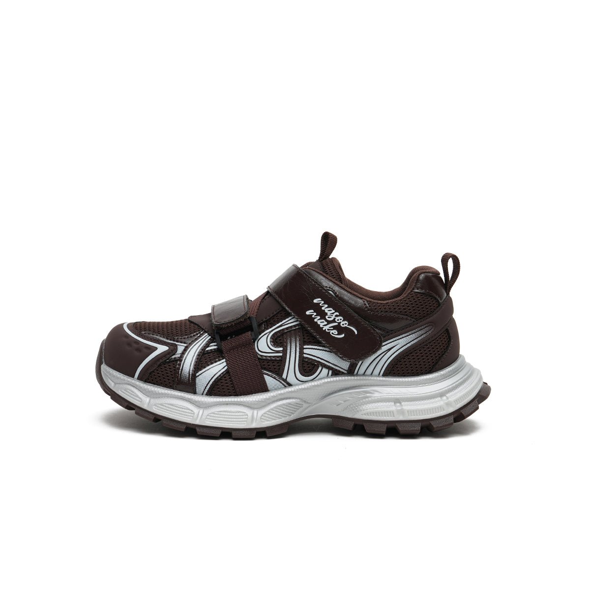 Women's Y2K chunky platform dad sneakers with breathable mesh, velcro straps, and trail runner rubber outsole