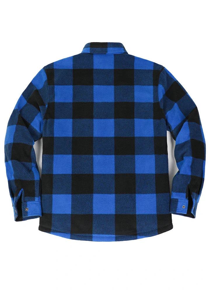 Men's quilted lined shirt jacket with snap buttons, dual chest pockets, and thermal interior — view 3