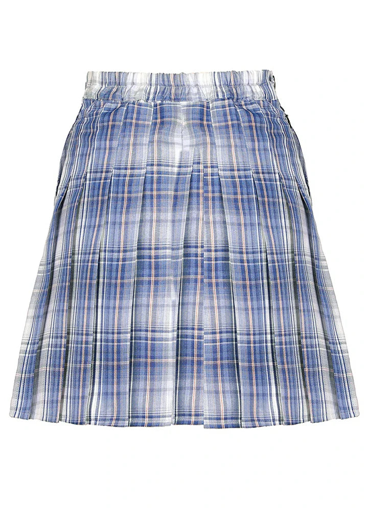 Women's high-waisted plaid pleated mini skirt with side pockets and built-in shorts — view 4
