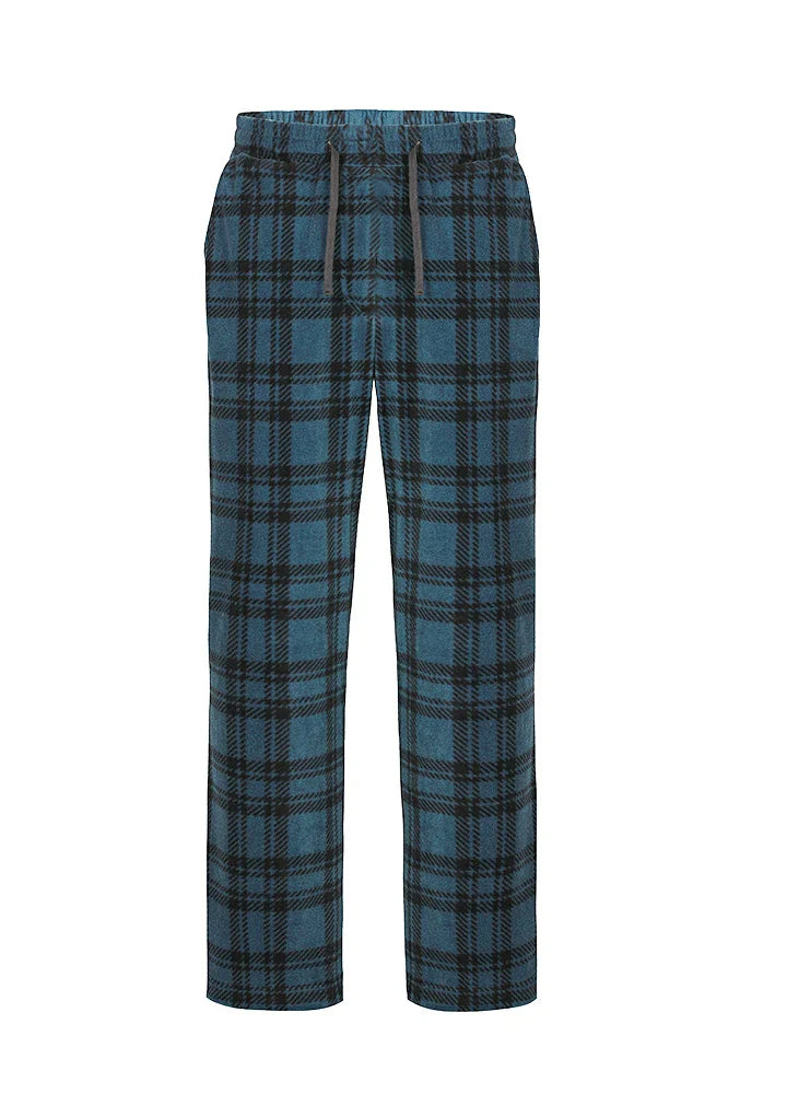 Women's soft fleece plaid pajama pants with drawstring waist and side pockets — view 5