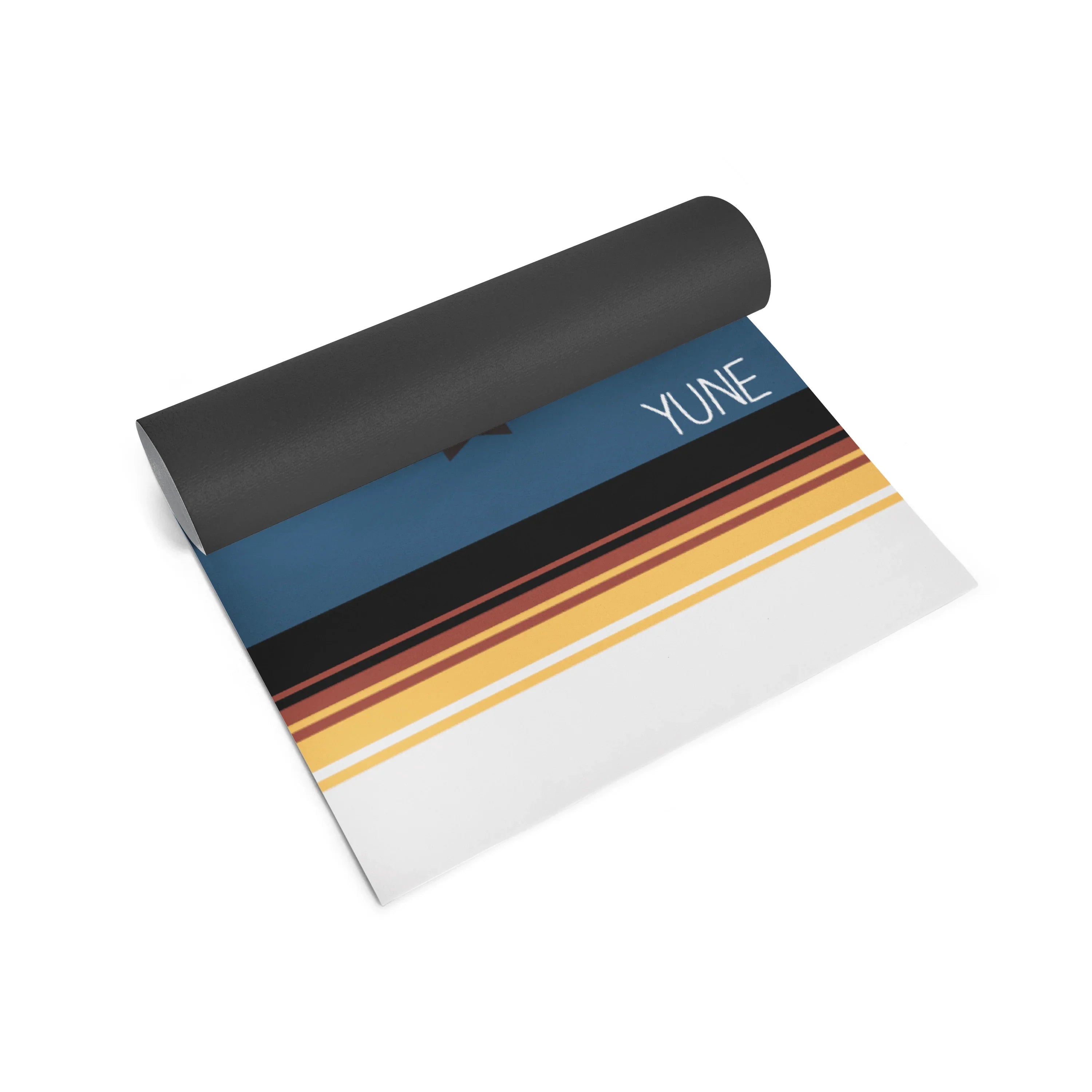 Nelson striped yoga mat with 6mm thick non-slip eco-friendly PER material unrolled on the floor — view 3