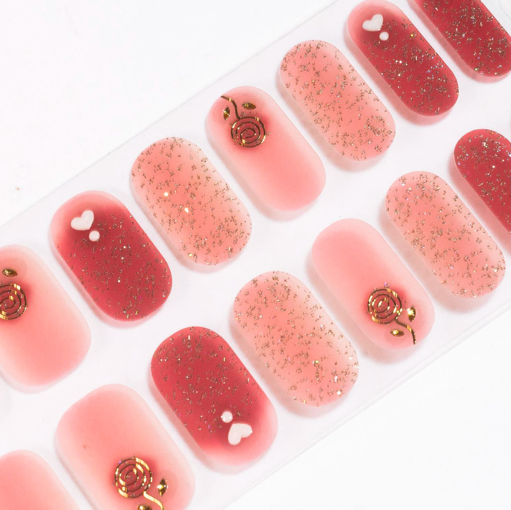 Heart Rose Gel Nails-0