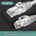 Fast CAT6 Ethernet network cable with RJ45 gold plated connectors in a coiled layout