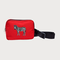 Zebra everyday belt bag in striking black and white animal print with adjustable waist strap