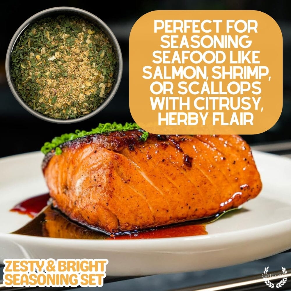 Zesty and bright gourmet seasoning set of six magnetic tins featuring all-natural artisanal spice blends — view 2