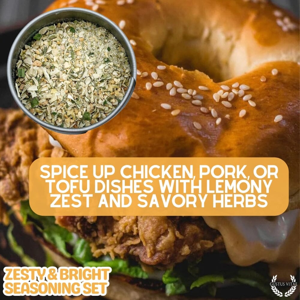Zesty and bright gourmet seasoning set of six magnetic tins featuring all-natural artisanal spice blends — view 3