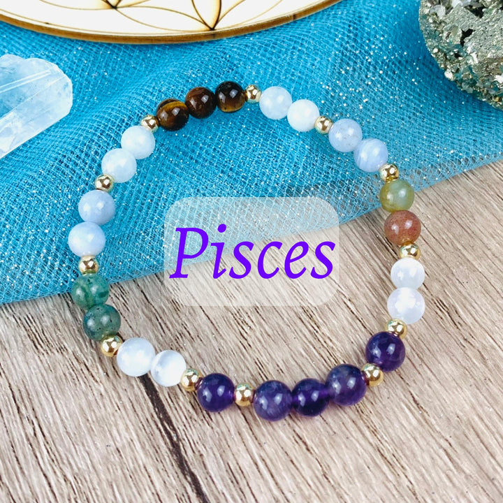 Pisces Zodiac Crystal Bracelet
