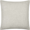 Contemporary square throw pillow in ivory, beige, and dove gray faux linen fabric
